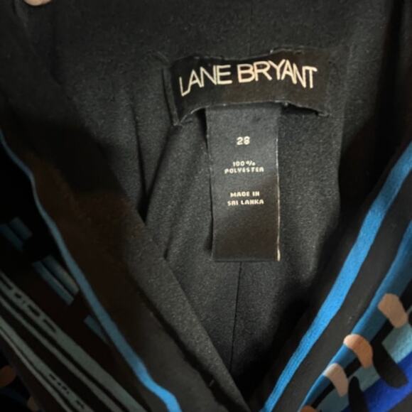 Lane Bryant Size 28 Plus Blue Stripe Sleeveless Boho Dress – Crossover Top - Picture 11 of 15